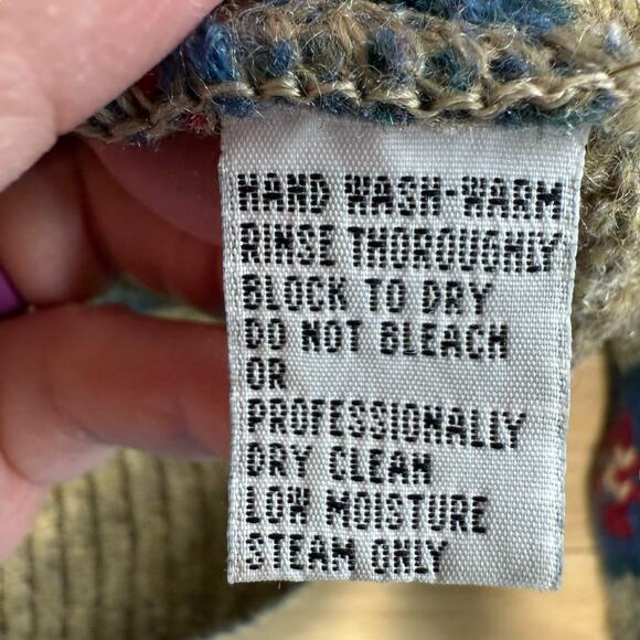 Vtg 80s Bancroft New York Sweater 100% Shetland Wool Hong Kong Men's L Preppy - Picture 5 of 8